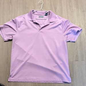 Retro 90s Cubavera Lavender Polo Shirt Mens Golf Casual Short Sleeve Purple